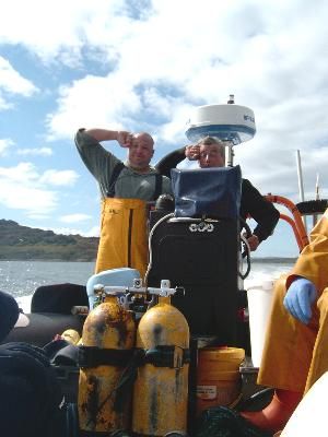 simon and steve on way back from commercial dive